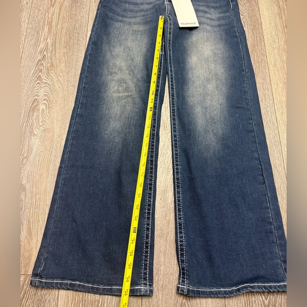 Telepatía Dark Blue wide-leg Jeans - Picture 3 of 9